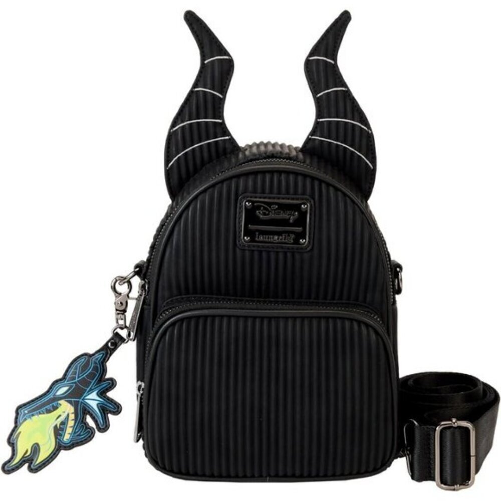 🆕Loungefly Disney Villains Malificent Convertible Mini Backpack